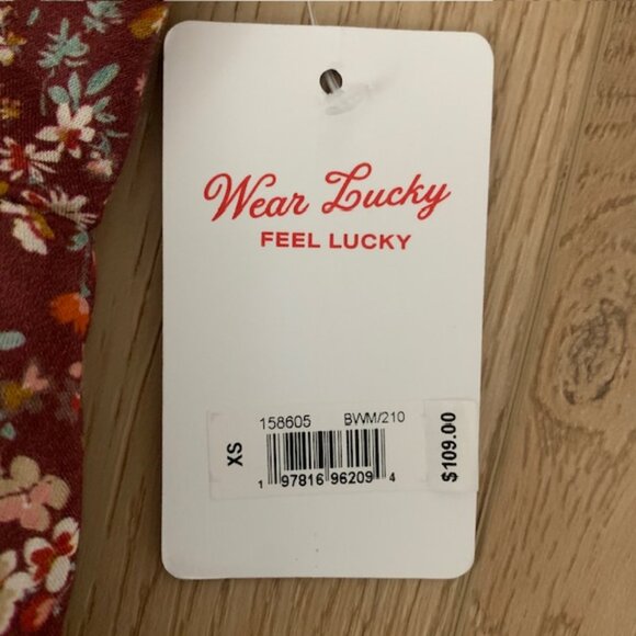 Lucky Brand NWT Floral Mini Dress XS Cottagecore Boho Fall - Picture 9 of 14